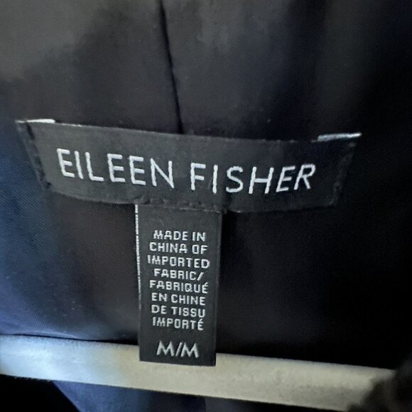 Eileen Fisher Dress Jacket Open Front Textured‎ Silk Blend Brown Black Sz M VTG - Picture 6 of 9